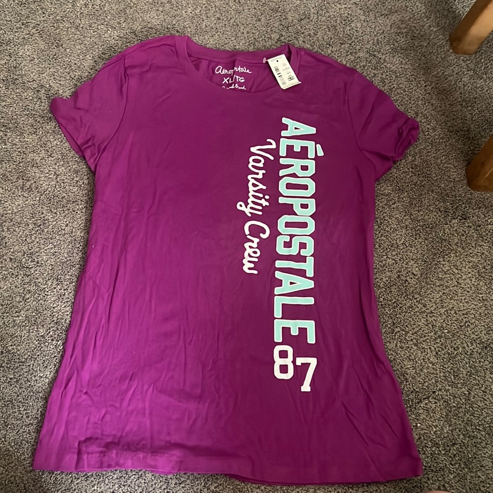 Aeropostale t-shirt. Purple with light blue and white lettering